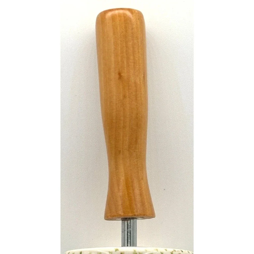 Anthropologie Rolling Pin POLAR GAZE‎ Ceramic Winter Holiday Folk Snowflake